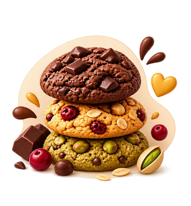 مجموعه‌ای از کوکی‌های فولواری با طعم‌های مختلف